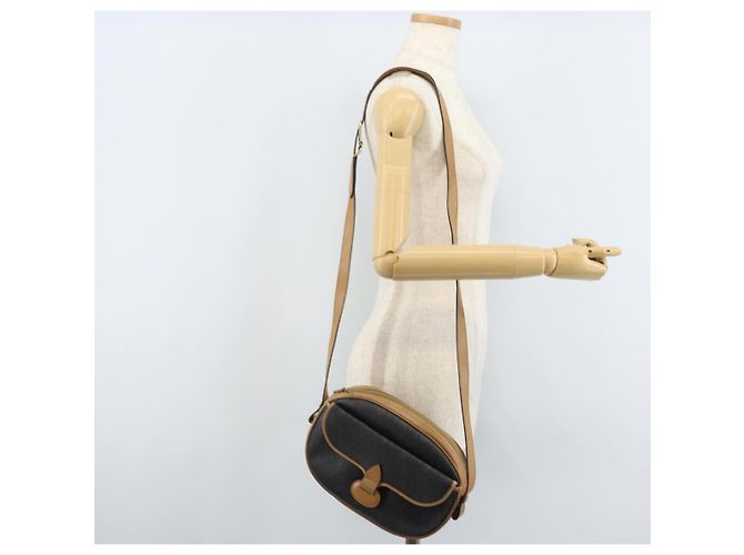 Borsa a spalla in tela a nido d'ape PVC nera e oro Christian Dior Auth ka2973 Nero D'oro - vista 22