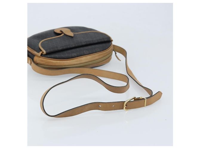 Borsa a spalla in tela a nido d'ape PVC nera e oro Christian Dior Auth ka2973 Nero D'oro - vista 7