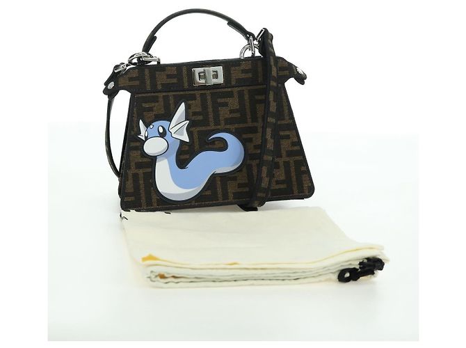 Borsa FENDI x FRGMT x POKMON Zucca Peek A Boo Dratini 2way Marrone Auth 167065SM - vista 12