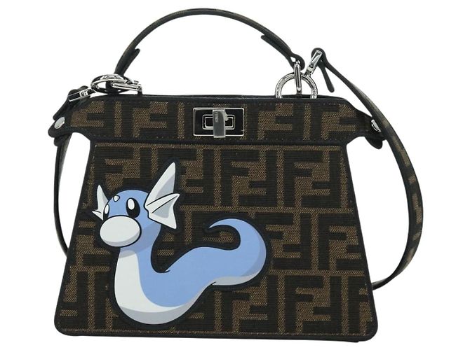 Borsa FENDI x FRGMT x POKMON Zucca Peek A Boo Dratini 2way Marrone Auth 167065SM - vista 13