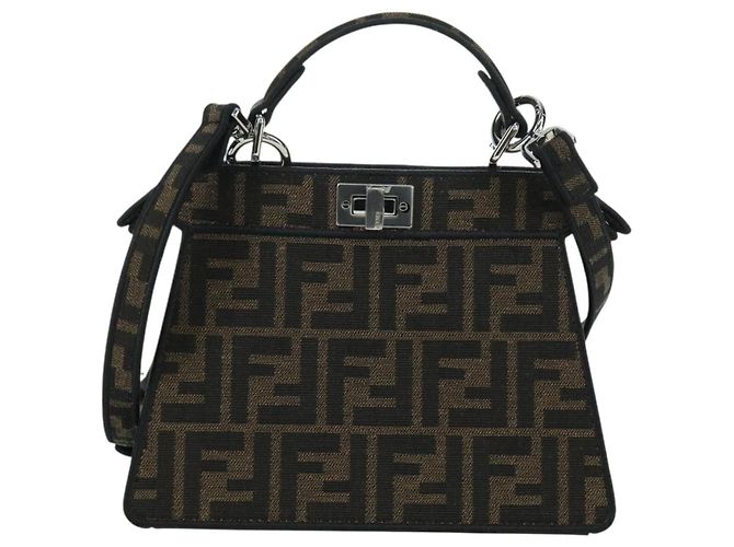 Borsa FENDI x FRGMT x POKMON Zucca Peek A Boo Dratini 2way Marrone Auth 167065SM - vista 2