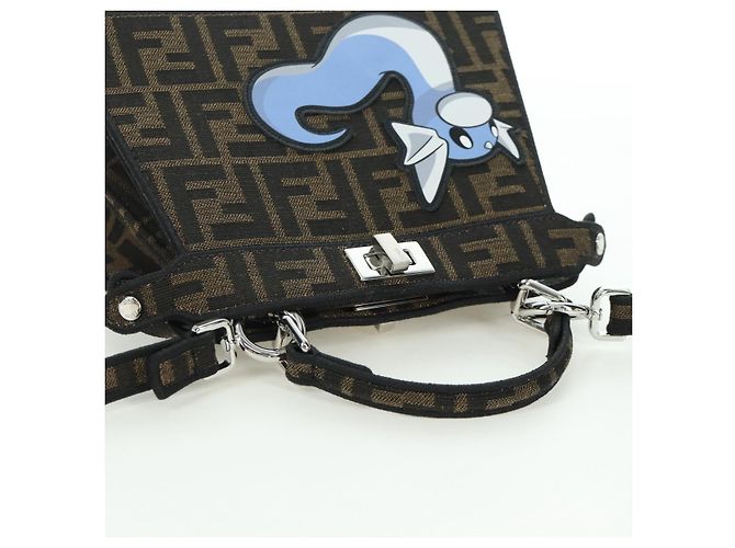 Borsa FENDI x FRGMT x POKMON Zucca Peek A Boo Dratini 2way Marrone Auth 167065SM - vista 6