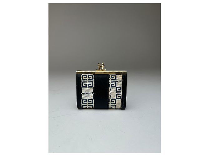 Vintage Givenchy Leather Purse Gold White Black - view 2