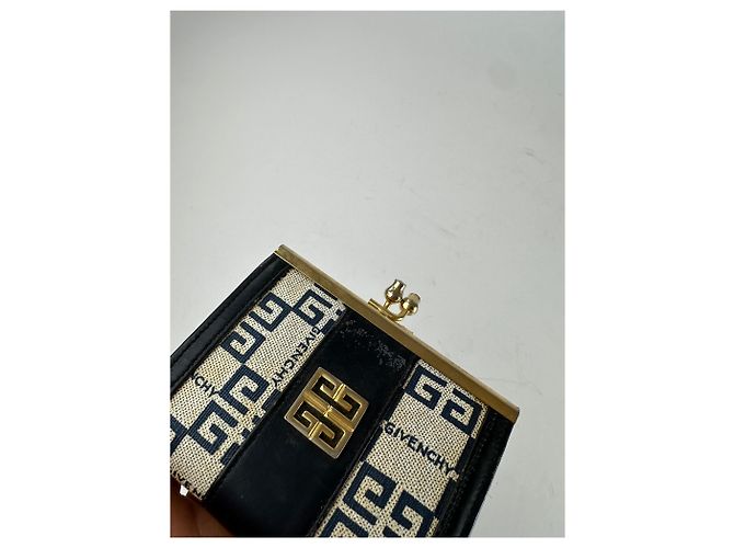Vintage Givenchy Leather Purse Gold White Black - view 3