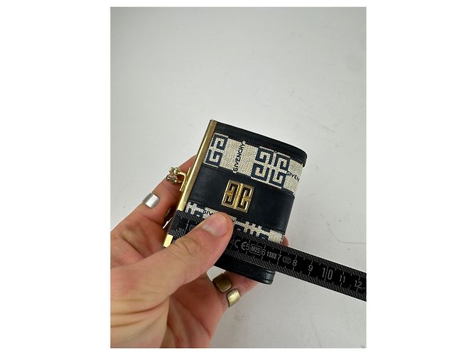 Vintage Givenchy Leather Purse Gold White Black - view 9