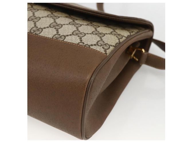 Gucci Borsa a Spalla GG Supreme in PVC Pelle Beige Oro 116 02 067 Auth 173967 D'oro - vista 10