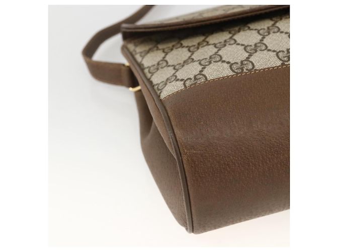 Gucci Borsa a Spalla GG Supreme in PVC Pelle Beige Oro 116 02 067 Auth 173967 D'oro - vista 11