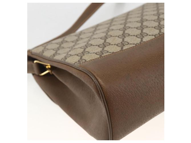 Gucci Borsa a Spalla GG Supreme in PVC Pelle Beige Oro 116 02 067 Auth 173967 D'oro - vista 13