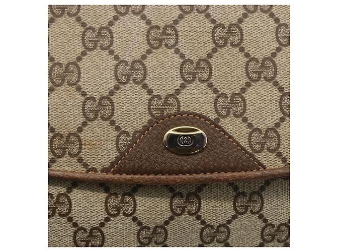 Gucci Borsa a Spalla GG Supreme in PVC Pelle Beige Oro 116 02 067 Auth 173967 D'oro - vista 14