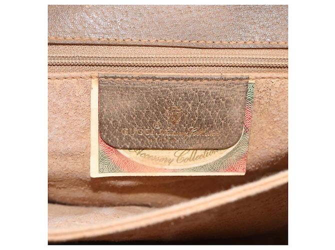 Gucci Borsa a Spalla GG Supreme in PVC Pelle Beige Oro 116 02 067 Auth 173967 D'oro - vista 16