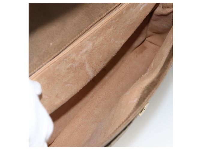 Gucci Borsa a Spalla GG Supreme in PVC Pelle Beige Oro 116 02 067 Auth 173967 D'oro - vista 17