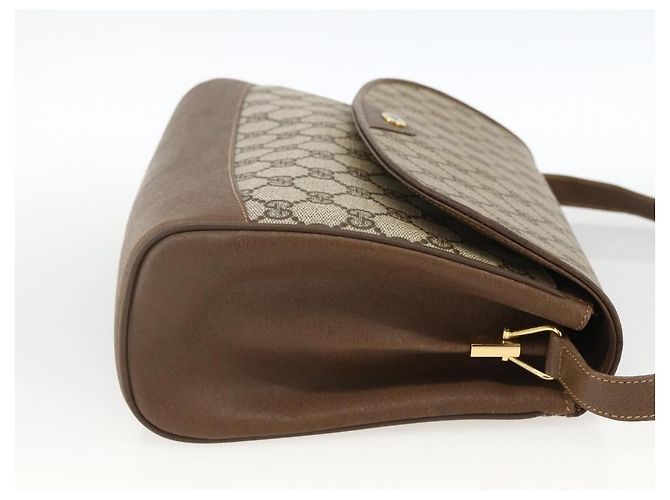 Gucci Borsa a Spalla GG Supreme in PVC Pelle Beige Oro 116 02 067 Auth 173967 D'oro - vista 5