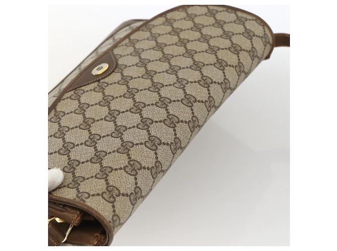 Gucci Borsa a Spalla GG Supreme in PVC Pelle Beige Oro 116 02 067 Auth 173967 D'oro - vista 6