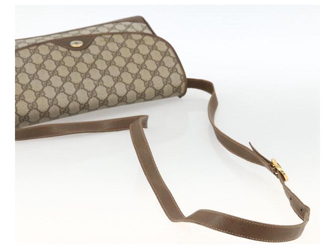 Gucci Borsa a Spalla GG Supreme in PVC Pelle Beige Oro 116 02 067 Auth 173967 D'oro - vista 7