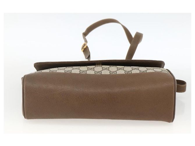 Gucci Borsa a Spalla GG Supreme in PVC Pelle Beige Oro 116 02 067 Auth 173967 D'oro - vista 9