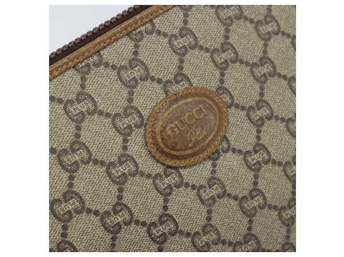 GUCCI GG Plus Supreme Clutch Bag PVC Beige Auth ka2978 - vista 12