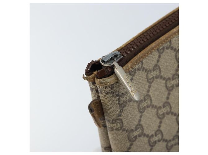 GUCCI GG Plus Supreme Clutch Bag PVC Beige Auth ka2978 - vista 13
