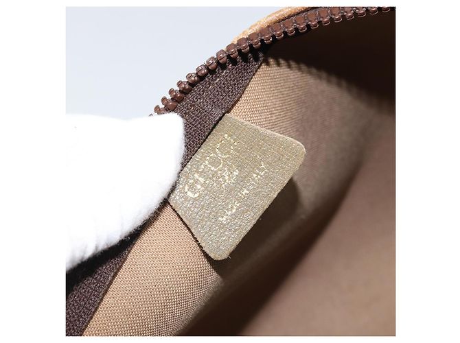 GUCCI GG Plus Supreme Clutch Bag PVC Beige Auth ka2978 - vista 14