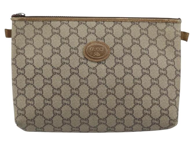GUCCI GG Plus Supreme Clutch Bag PVC Beige Auth ka2978 - vista 2