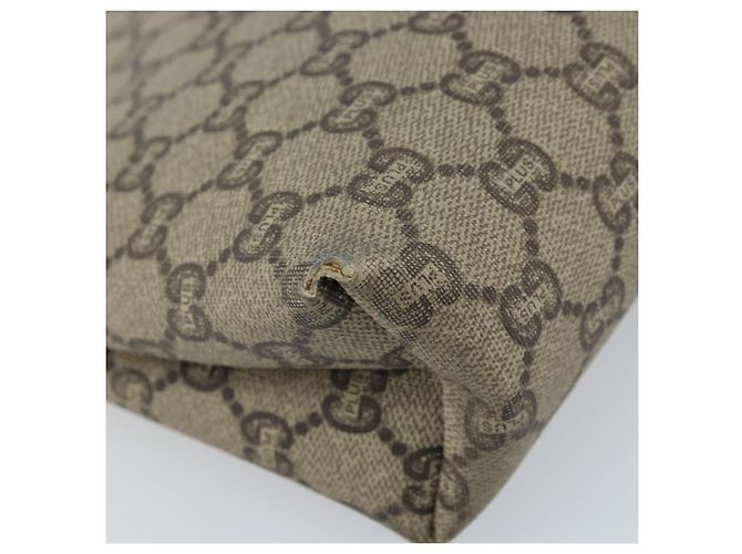 GUCCI GG Plus Supreme Clutch Bag PVC Beige Auth ka2978 - vista 9