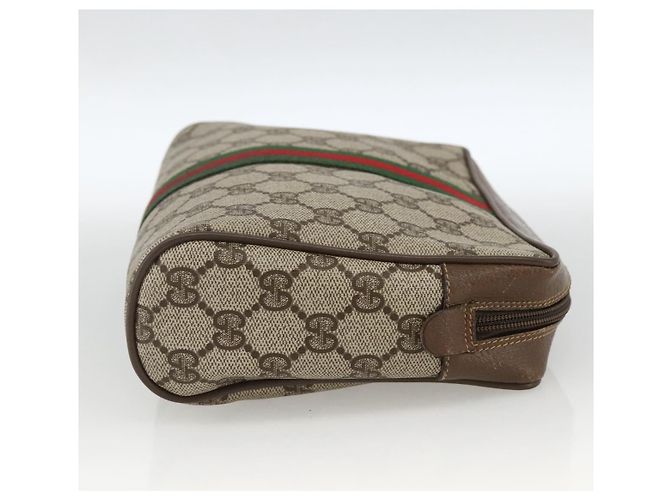 GUCCI GG Supreme Web Sherry Line Clutch Bag PVC Beige 89 01 012 Auth BA11226 - vista 5