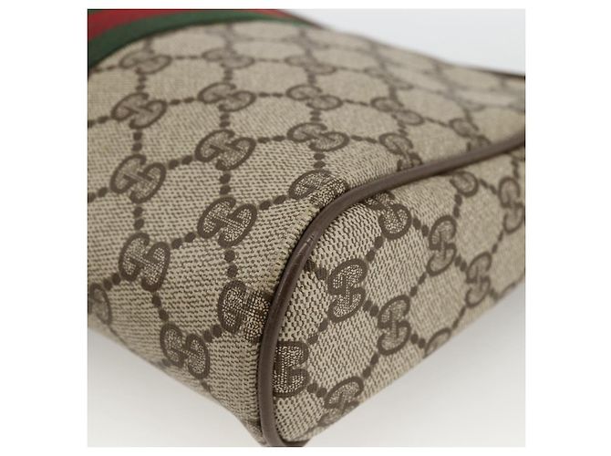 GUCCI GG Supreme Web Sherry Line Clutch Bag PVC Beige 89 01 012 Auth BA11226 - vista 8