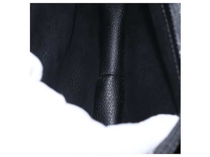 Céline Bolsa de mão em lona Macadam Circle CELINE em couro PVC preto e dourado Auth 172374 - vista 11