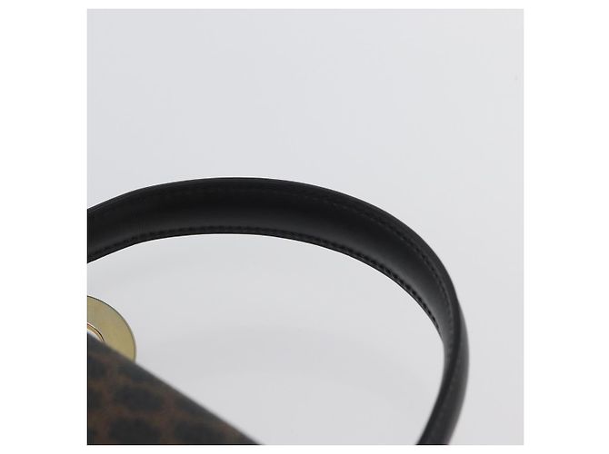 Céline Bolsa de mão em lona Macadam Circle CELINE em couro PVC preto e dourado Auth 172374 - vista 14