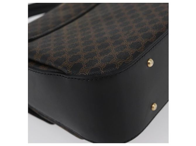 Céline Bolsa de mão em lona Macadam Circle CELINE em couro PVC preto e dourado Auth 172374 - vista 16