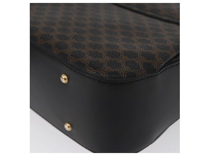 Céline Bolsa de mão em lona Macadam Circle CELINE em couro PVC preto e dourado Auth 172374 - vista 17