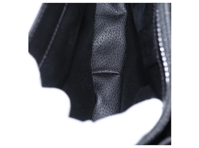 Céline Bolsa de mão em lona Macadam Circle CELINE em couro PVC preto e dourado Auth 172374 - vista 22