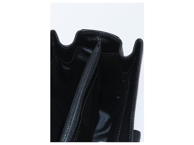 Céline Bolsa de mão em lona Macadam Circle CELINE em couro PVC preto e dourado Auth 172374 - vista 24