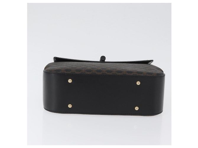 Céline Bolsa de mão em lona Macadam Circle CELINE em couro PVC preto e dourado Auth 172374 - vista 5