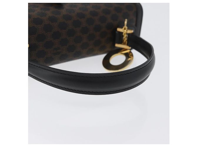 Céline Bolsa de mão em lona Macadam Circle CELINE em couro PVC preto e dourado Auth 172374 - vista 7