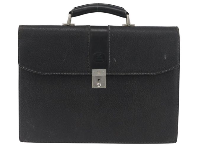Borsa da lavoro Burberrys in pelle nera e argento Auth bs33515 Nero - vista 13