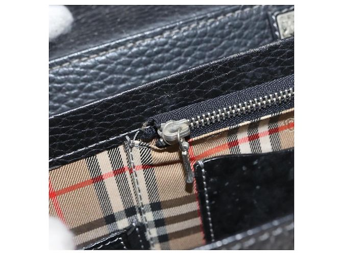 Borsa da lavoro Burberrys in pelle nera e argento Auth bs33515 Nero - vista 24
