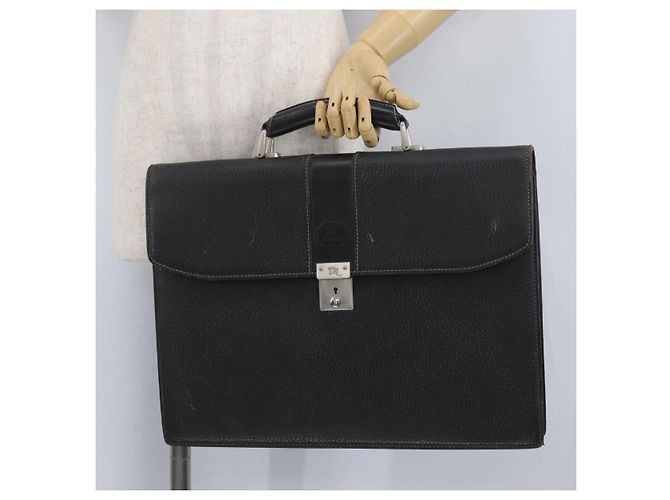 Borsa da lavoro Burberrys in pelle nera e argento Auth bs33515 Nero - vista 27