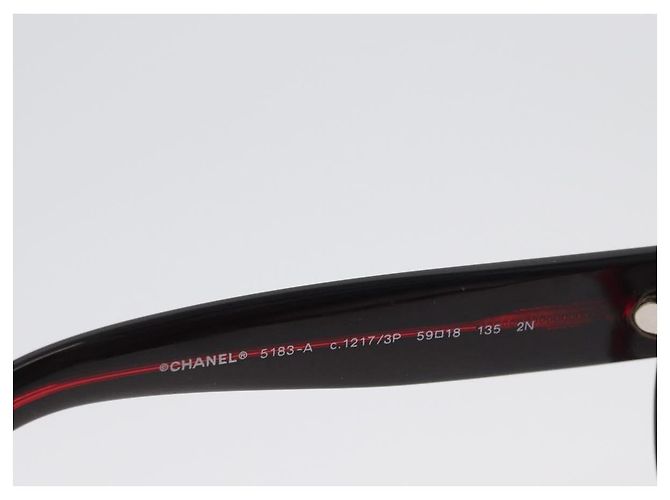 Gafas de sol CHANEL COCO Mark de plástico Rojo 5183-A CC Auth BA11304 Roja - vista 11