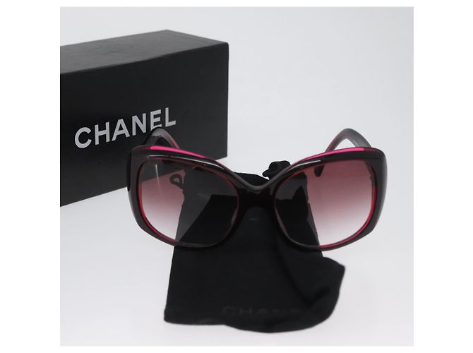 Gafas de sol CHANEL COCO Mark de plástico Rojo 5183-A CC Auth BA11304 Roja - vista 12
