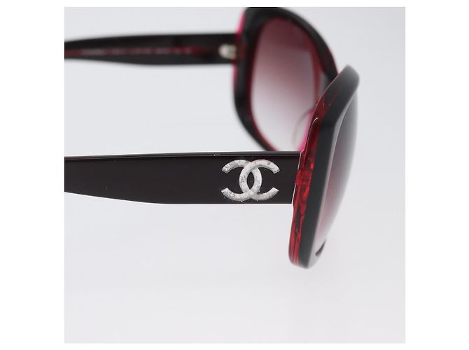 Gafas de sol CHANEL COCO Mark de plástico Rojo 5183-A CC Auth BA11304 Roja - vista 6