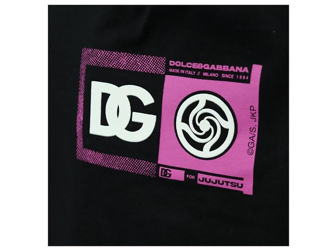 Dolce & Gabbana DOLCE&GABBANA D&G x Jujutsu Kaisen Camiseta Cortada de Algodón Negra Auth 167071SM Negro - vista 10