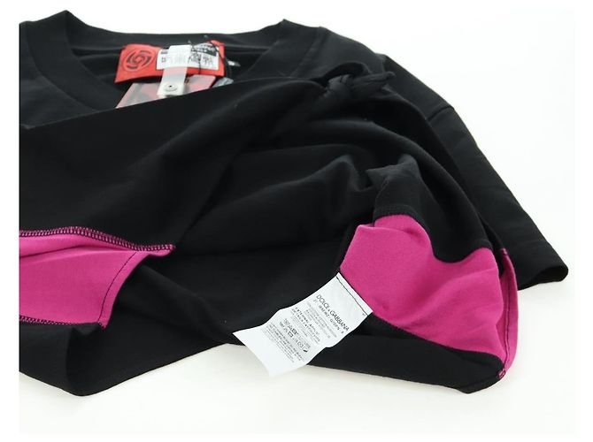 Dolce & Gabbana DOLCE&GABBANA D&G x Jujutsu Kaisen Camiseta Cortada de Algodón Negra Auth 167071SM Negro - vista 15