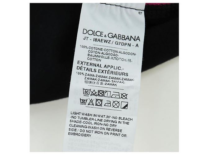 Dolce & Gabbana DOLCE&GABBANA D&G x Jujutsu Kaisen Camiseta Cortada de Algodón Negra Auth 167071SM Negro - vista 16