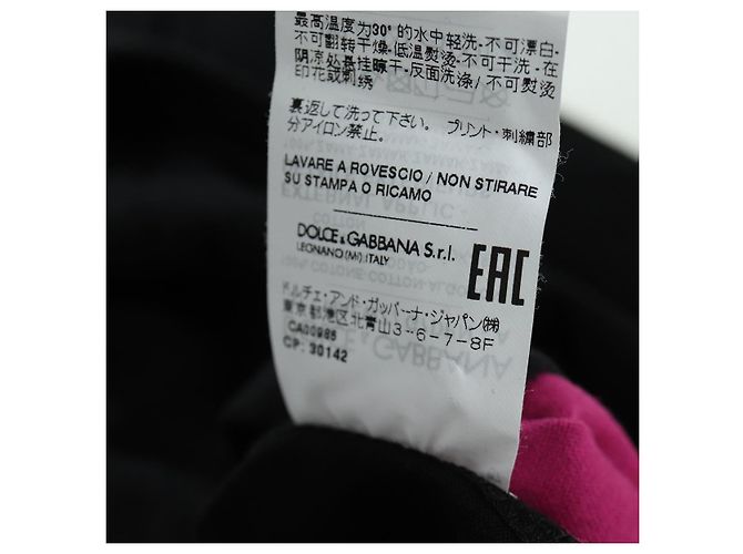 Dolce & Gabbana DOLCE&GABBANA D&G x Jujutsu Kaisen Camiseta Cortada de Algodón Negra Auth 167071SM Negro - vista 17