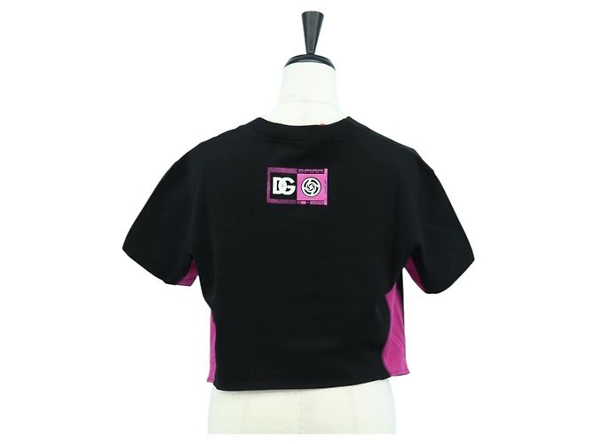 Dolce & Gabbana DOLCE&GABBANA D&G x Jujutsu Kaisen Camiseta Cortada de Algodón Negra Auth 167071SM Negro - vista 2
