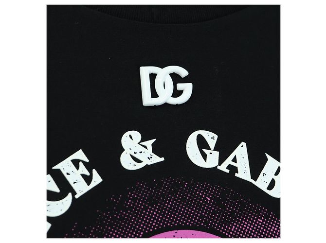 Dolce & Gabbana DOLCE&GABBANA D&G x Jujutsu Kaisen Camiseta Cortada de Algodón Negra Auth 167071SM Negro - vista 6
