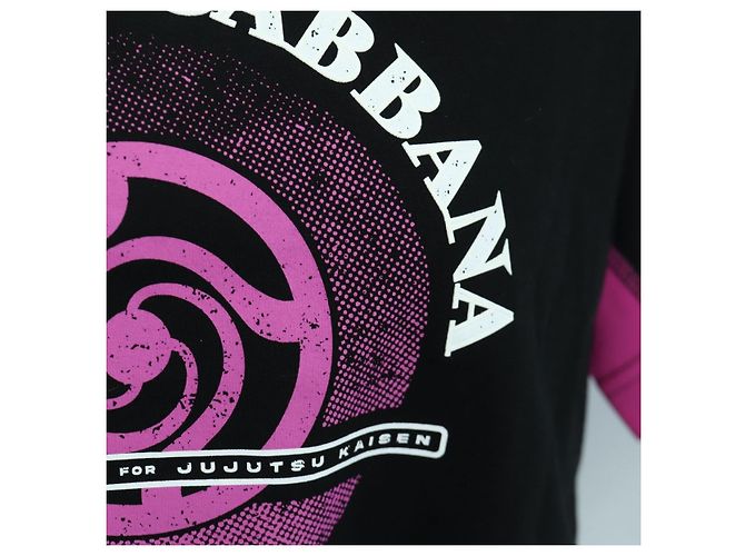Dolce & Gabbana DOLCE&GABBANA D&G x Jujutsu Kaisen Camiseta Cortada de Algodón Negra Auth 167071SM Negro - vista 8