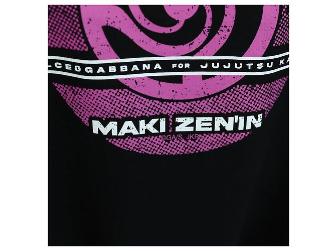Dolce & Gabbana DOLCE&GABBANA D&G x Jujutsu Kaisen Camiseta Cortada de Algodón Negra Auth 167071SM Negro - vista 9