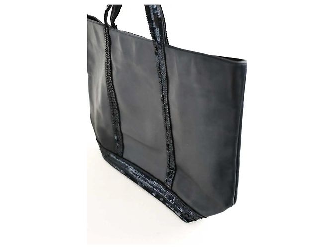 Bolsa Tote Vanessa Bruno em couro azul marinho - vista 3