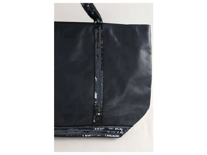 Bolsa Tote Vanessa Bruno em couro azul marinho - vista 4